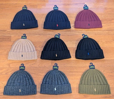 Polo Ralph Lauren PRL Winter Fall Cuffed Wool Knit Beanie Hat Cap PP0054 - Image 1 of 4