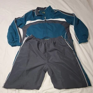Mountain lake sport track Sweat suit Gray Green women size large Workout Core - Picture 1 of 17