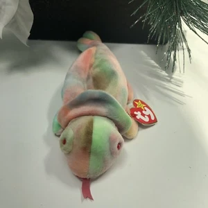 Rare Ty Beanie Baby Rainbow The Chameleon - Picture 1 of 9