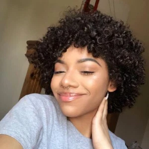 Short Curly Wig For Women Black Afro Curly Wig Pixie Cut Wigs Afro Wigs - Picture 1 of 8