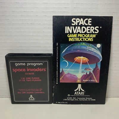 Space Invaders CX-2632 - Atari 2600 Game Cartridge w/manual 1980 - Authentic - Image 1 of 4