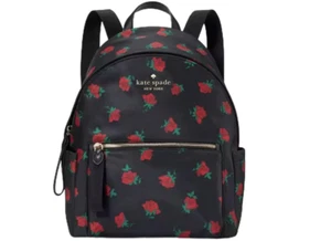 Kate Spade New York Chelsea Medium Nylon Rucksack Rose Toss Print wenig besser. - Bild 1 von 5