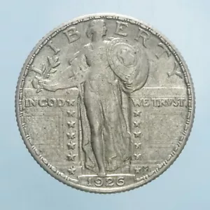 AMERICA 1/4 DOLLARO 1926 STANDING LIBERTY SILVER COIN ARGENTO mSPL - Bild 1 von 2