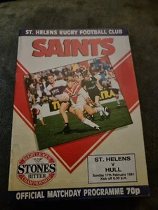 St Helens V Hull FC 1991 17th February Rugby League Programme - Picture 1 of 2
