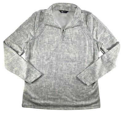 Chaqueta The North Face Novedad Ceniza 1/4 Cremallera Pullover Polar Top Gris Blanco L Foto 1 de 4