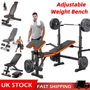 Multi-Function Weight Bench Adjustable Bench Press Set Olympic Workout Bench UK - Picture 1 of 51