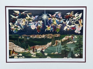 DENEILLE SPOHN MOES SERIGRAPH LITHOGRAPH HARK HERALD ANGELS BIRTH OF CHRIST ART - Picture 1 of 20