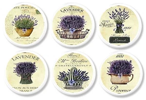 Lavendel Kräuter Deko Schubladengriffe Shabby Landhaus Blumen Knopf Griff Hardware - Bild 1 von 6