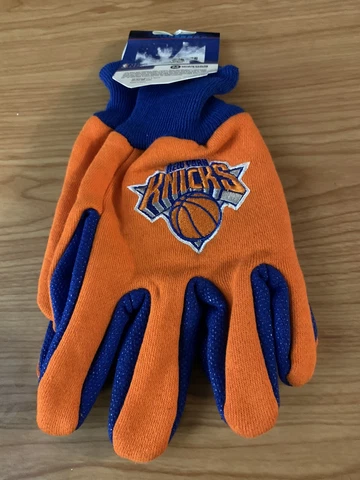 New York Knicks Gloves Sports Logo Utility Work Gloves NEW Colored Palm Cover