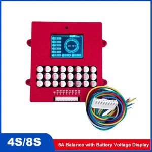 4S 8S 5A Active Balancer with Voltage Display Lifepo4 Equalizer Lipo/LTO Battery - Picture 1 of 23