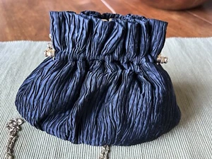 Bolso de Noche Vanessa Plisado Negro Completo Cadena Dorada Cartera de Hombro ¡Nuevo! - Imagen 1 de 15