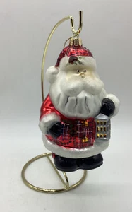 Vintage American Greetings Blown Glass Santa W/Lantern Ornament Boxed W/Stand - Picture 1 of 24