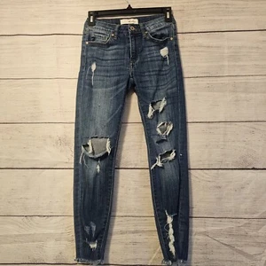KanCan Estilo Jeans Distressed Skinny Raw Hem Women's Junior's Size 1 /24 L226 - Picture 1 of 8