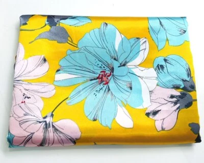 Tecido Charmeuse de poliéster macio material cetim flor 1 jarda para artesanato em cachecol - Imagem 1 de 4