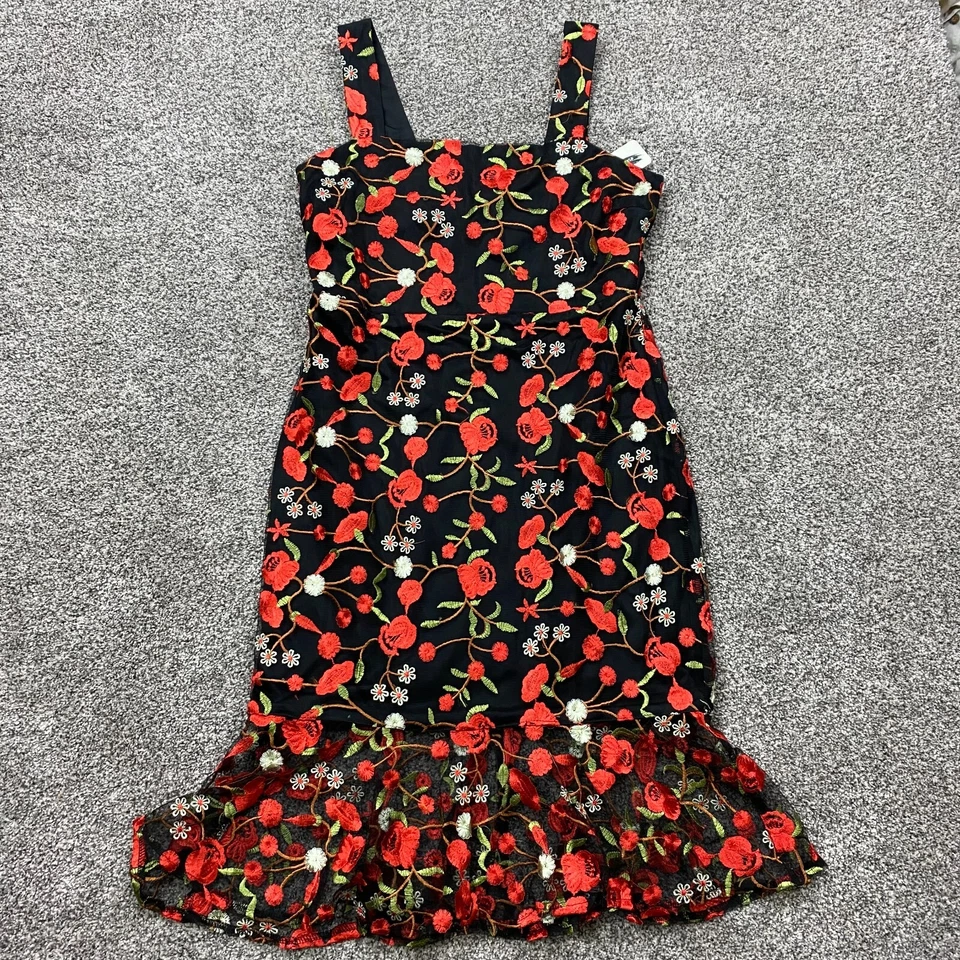 Impresiones Vestido Mujer L Bordado Rosa Amor Rojo Sexy Correa Sin Mangas Foto 1 de 4