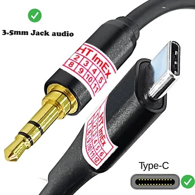 Aux Kabel in Audio USB C Adapter Klinke 3,5mm für Samsung, Huawei Sterio Aux 2m - Bild 1 von 4