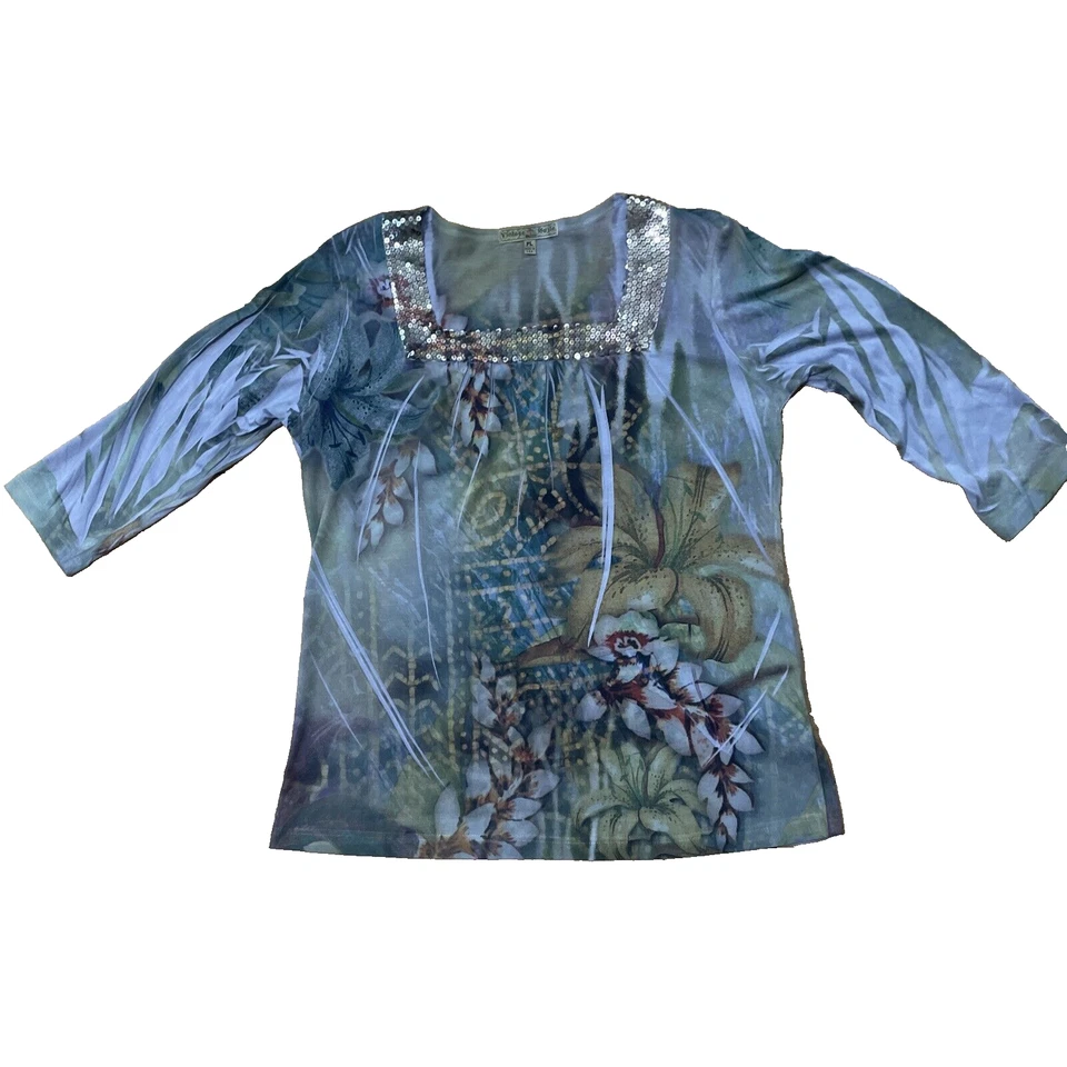 DE COLECCIÓN Suzie Petite Top Mujer PL Y2k Lentejuelas Boho Hada Floral EE. UU. Caprichoso Top PL Foto 1 de 4