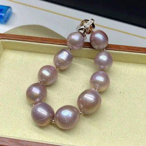 gorgeous 11-13mm south sea baroque lavender  pearl bracelet 7.5-8"(T) - Picture 1 of 4
