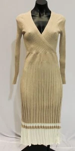 Chicwish Womens Soft Knit Contrast Hem Wrap Midi Dress BL1 Camel See Description - Picture 1 of 4