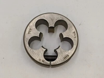 1 Piece Hanson Adjustable Die 1-1/4" 12NF 3" Outer Diameter 1.25in Carbon Steel - Image 1 of 4