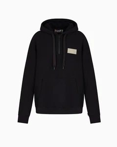 EA7 UNISEX FELPA CAPPUCCIO EMPORIO ARMANI art. 7X000080 AF14570 UC001 BLACK - Picture 1 of 4