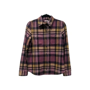 Faherty Womens Legend Sweater Shirt Button Up Flannel Size S Purple Plaid Casual - Picture 1 of 11