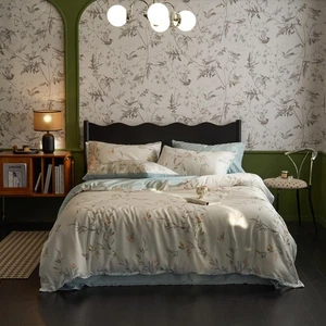 AOJIM Blue Print Duvet Cover Set, Soft Fiber Lyocell Comforter Cover for Kids... - Picture 1 of 8