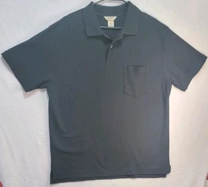 L.L. Polo negro manga corta doble L resistente a las arrugas Bean para hombre - Imagen 1 de 5