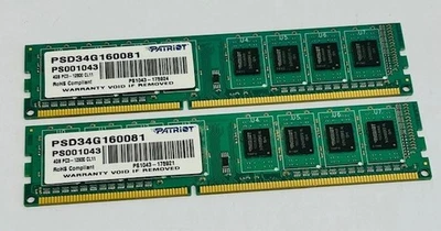 8GB (2x4GB) Patriot  PSD34G160081 PC3-12800 1600MHz Computer Memory Modules - Image 1 of 4