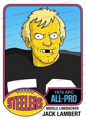 Jack Lambert Homer's Heroes Simpsons 1976 карточка дебютанта на заказ Steelers - Изображение 1 из 2