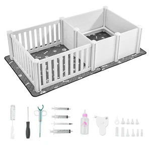 Dog Whelping Pen Box Adjustable Door Height for Medium Dogs 73x38x19.7 in - Picture 1 of 12