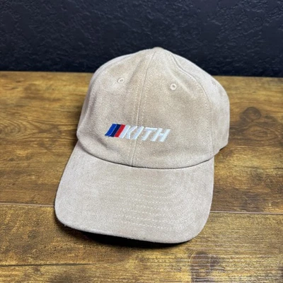 Kith x BMW Motorsport Suede Cap Beige Leather Embroidered Logo Mens - Image 1 of 4