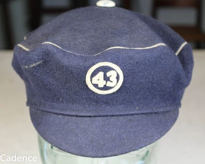 Vintage 1943 43 Beanie Cap Hat. Wool Felt. Size 7. Nice Shape. S918 - Image 1 of 4