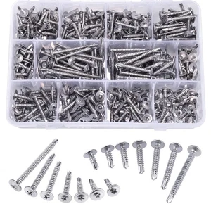 400PCS Self Tapping Screws for Metal - 410 Stainless Steel Sheet Metal Screws... - Picture 1 of 7