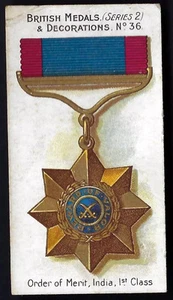 TADDY - BRITISH MEDALS & DECORATIONS (BLUE) - #36 ORDER OF MERIT, INDIA, 1ST - Picture 1 of 2