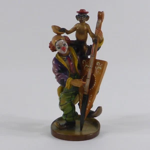 Holzfigur Clown musizierend Affe Holzschnitzerei Oberammergau bemalt 18 cm (28) - Bild 1 von 17