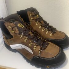 Bota de trabalho masculina Caterpillar 6 precisão impermeável biqueira  composta trigo 90808