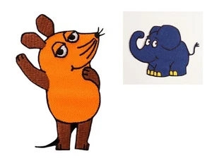 Sendung mit der Maus und dem Elefanten Applikation Flicken, Aufbügeln, Aufnähen - Bild 1 von 3