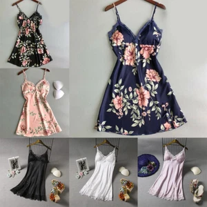Women Sexy Lingerie Silk Lace Robe Dress Babydoll Nightdress Nightgown Sleepwear - Picture 1 of 19
