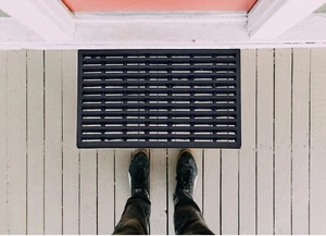 Rubber Door Mat Heavy Duty Indoor Outdoor Doormat Entrance Shoe Scraper 45x75cm - Picture 1 of 8