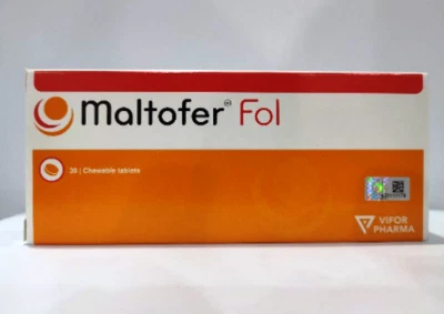 MALTOFER FOL PARA DEFICIENCIA DE HIERRO + COMPRIMIDO DE ÁCIDO FÓLICO AÑOS 30 DHL EXPRESS Foto 1 de 3