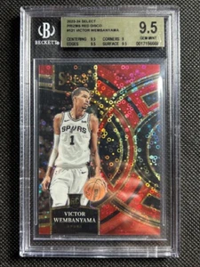 2023-24 Select H2 Victor Wembanyama Red Disco Premier Prizm /49 RC #121 BGS 9.5 - Picture 1 of 2