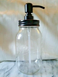 BALL MASON JAR SOAP PUMP DISPENSER High Quality STAINLESS Oil Rubbed Bronze - Picture 1 of 20