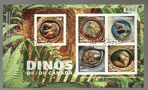 #2923 souvenir sheet OFDC - Dinos of Canada - 2016 - Dinosaurs - Superfleas - Picture 1 of 1