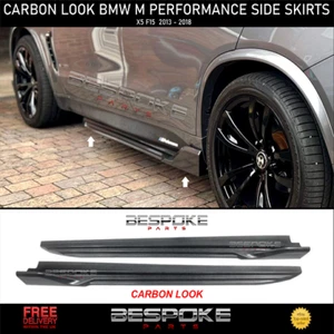 FOR BMW X5 F15 M PERFORMANCE SIDE SKIRT SKIRTS EXTENSION LIP CARBON LOOK 2013+ - Afbeelding 1 van 13