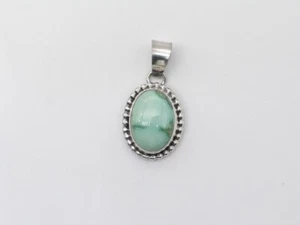 Navajo Handmade Sterling Silver and Royston Turquoise Pendant - Picture 1 of 7