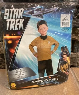 Star Trek Boys Captain Kirk Halloween dress up Costume, Yellow Large 12-14 NEW - Image 1 of 4