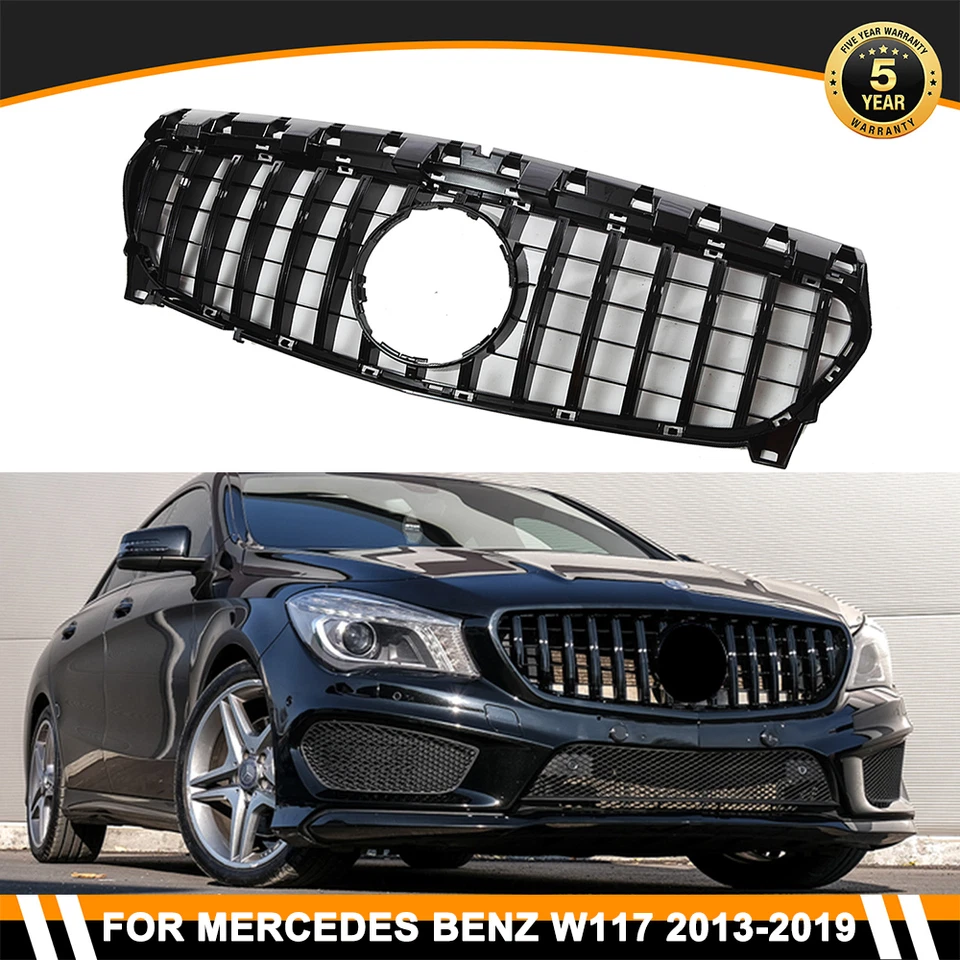 Black Front Grill Grille For 2013-2019 Mercedes Benz W117 CLA180 CLA200 CLA250 Foto 1 de 4