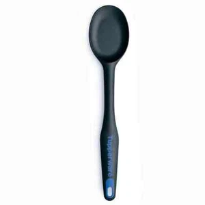NEW Tupperware kitchen tool simple spoon scrape Stir black w/ navy blue FrEeSh - Picture 1 of 5