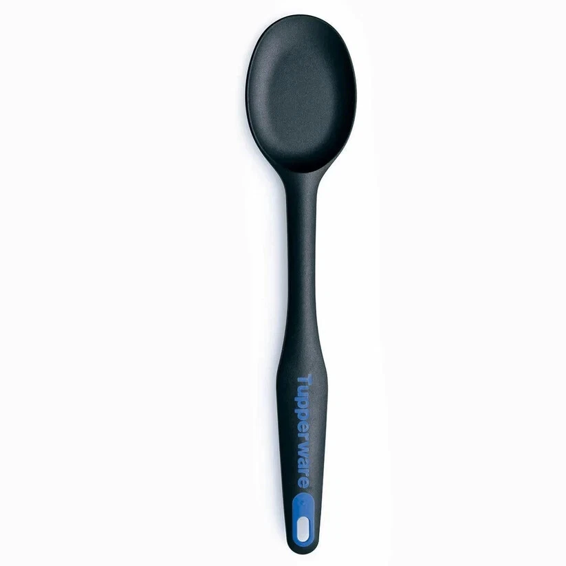 NEW Tupperware kitchen tool simple spoon scrape Stir black w/ navy blue FrEeSh - Image 1 of 4